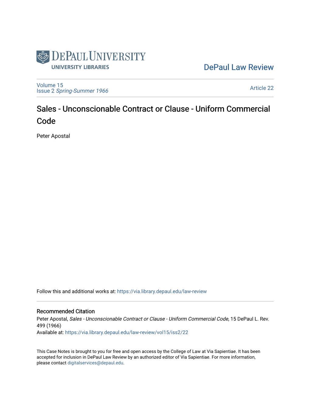 Sales - Unconscionable Contract Or Clause - Uniform Commercial Code