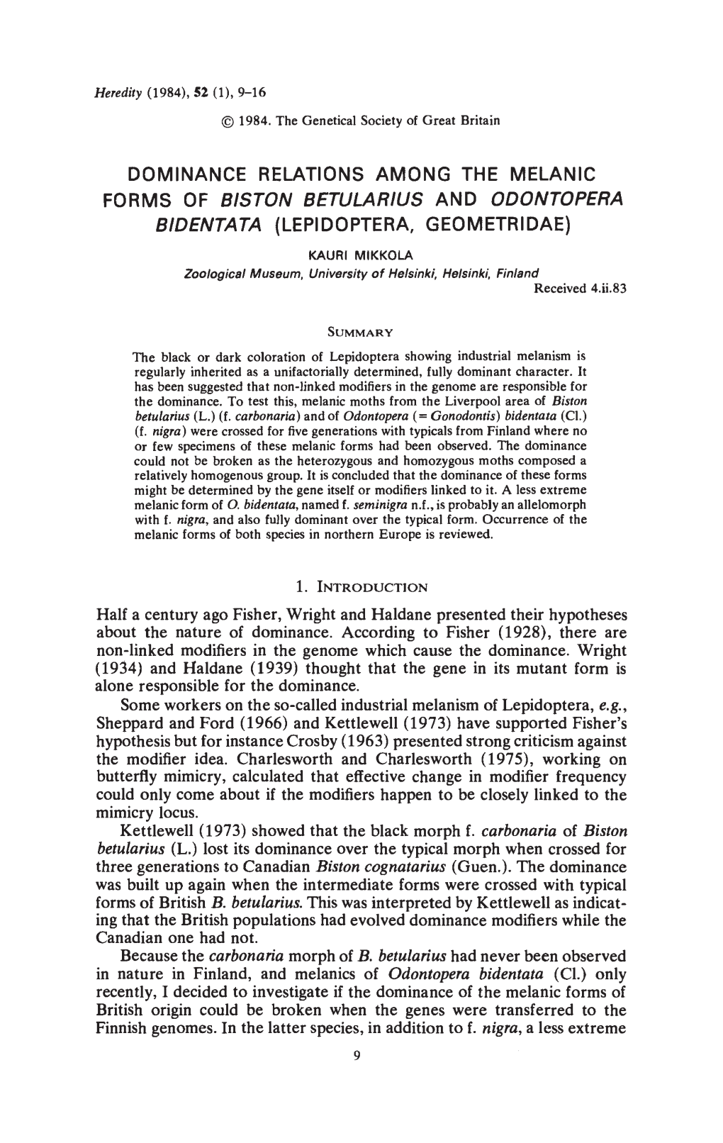 Forms of Biston Betularius and 000Ntopera