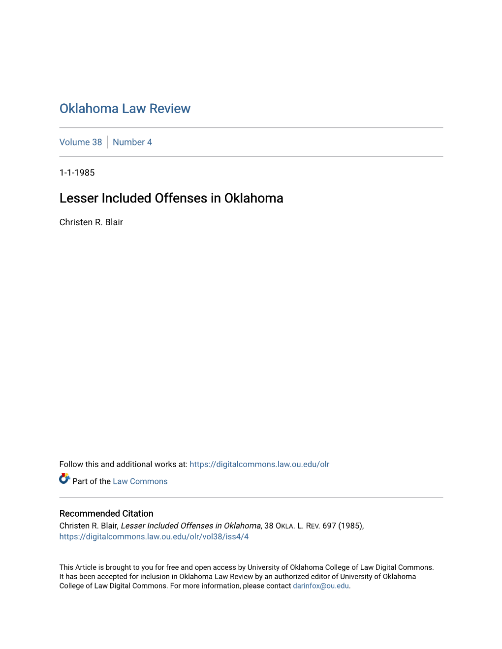 Lesser Included Offenses in Oklahoma