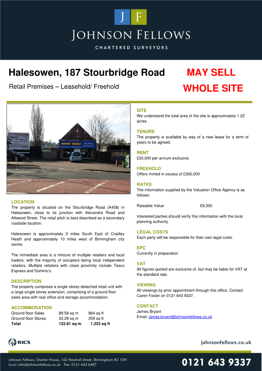 Halesowen, 187 Stourbridge R En, 187 Stourbridge Road MAY SELL WHOLE SITE MAY SELL WHOLE SITE
