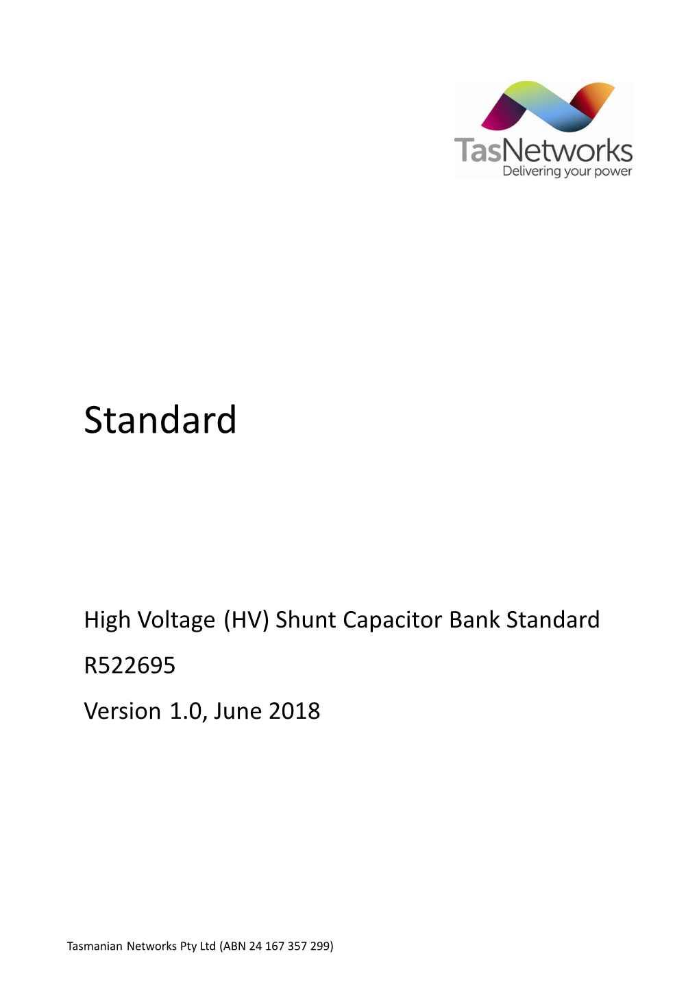 HV Shunt Capacitor Bank Standard Record of Revisions