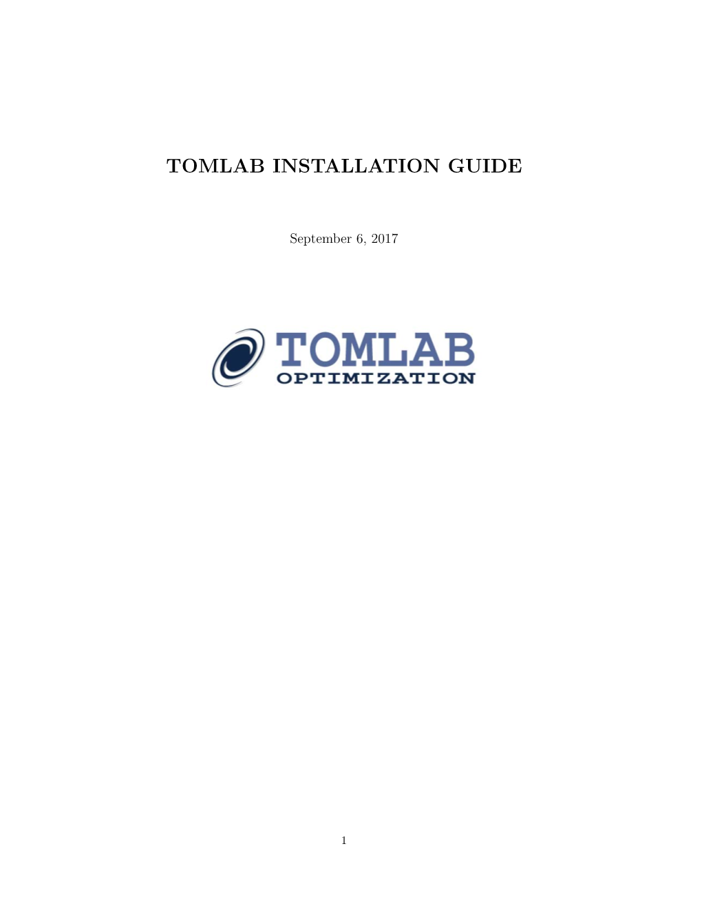 Tomlab Installation Guide