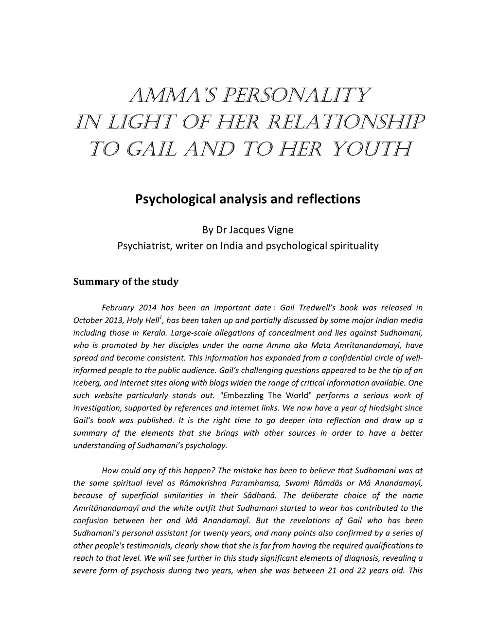 Amma's Personality