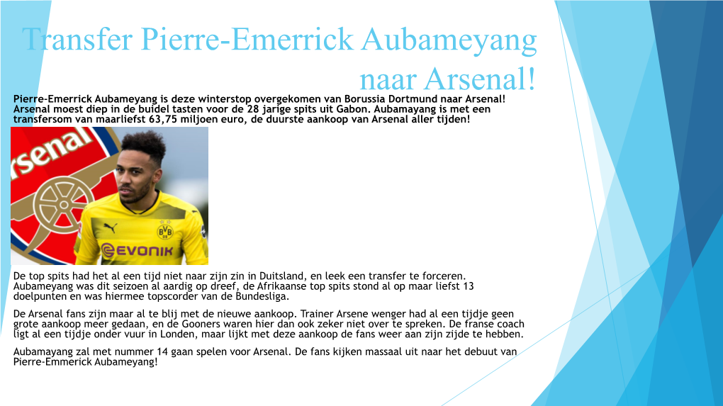 Transfer Pierre-Emerrick Aubameyang Naar Arsenal!