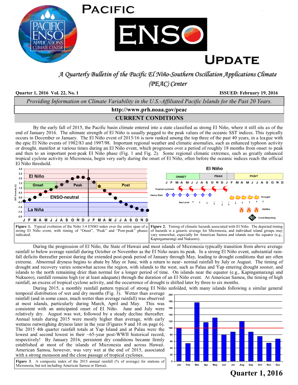 Pacific ENSO Update Quarter 1, 2016