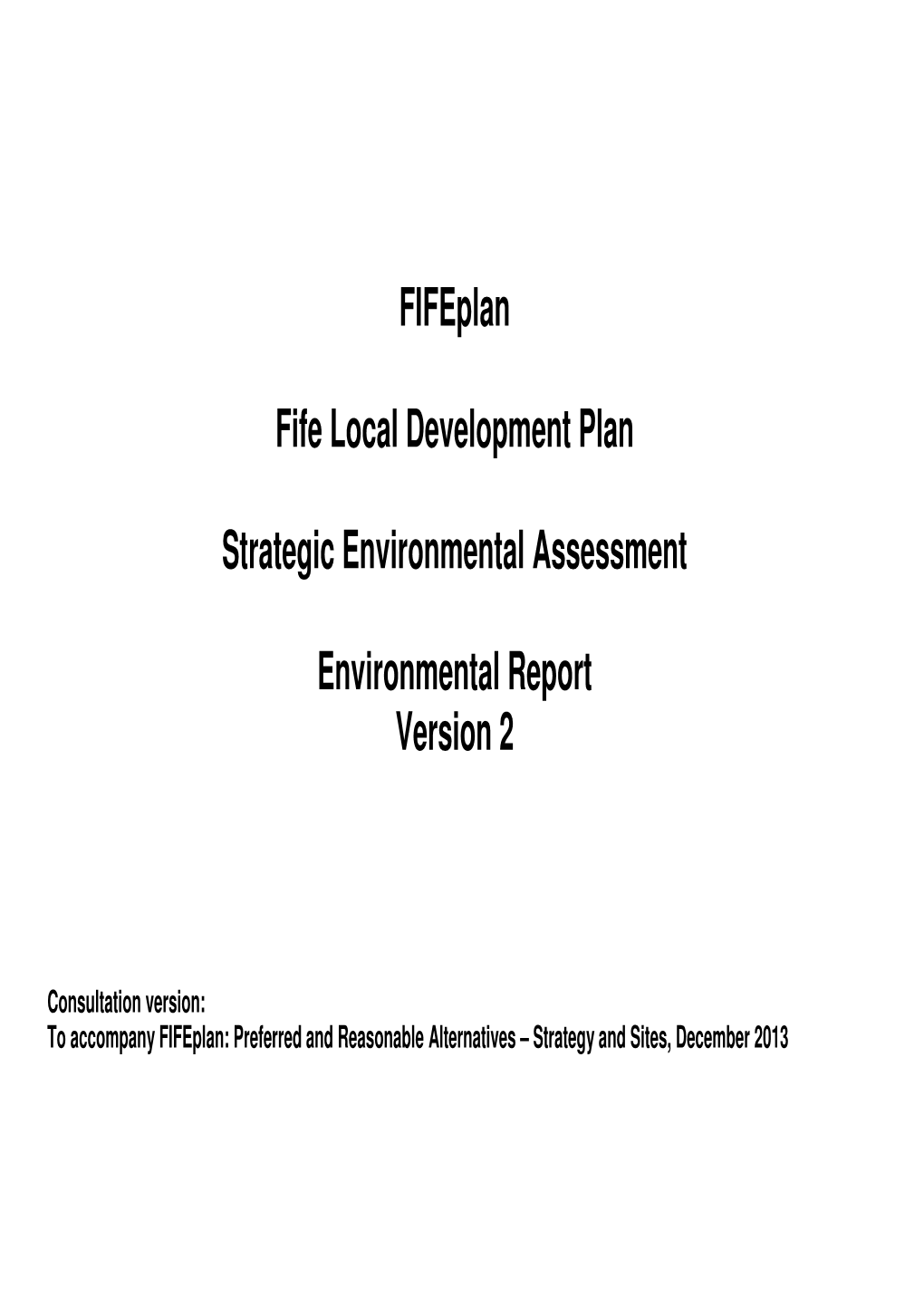 Fifeplan Fife Local Development Plan Strategic Environmental