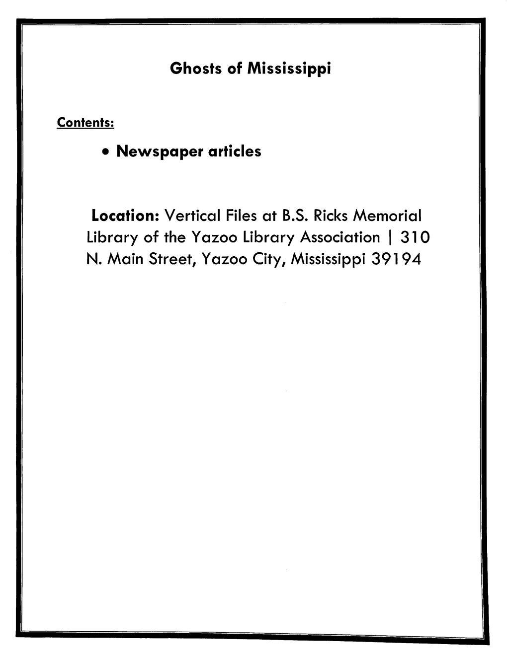 Library of the Yazoo Library Association| 310 N