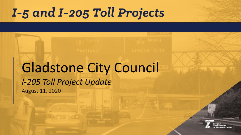(ODOT) I-205 Tolling Project Presentation at Meeting