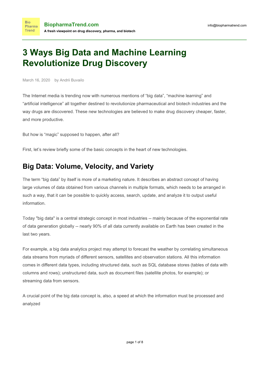 3 Ways Big Data and Machine Learning Revolutionize Drug Discovery