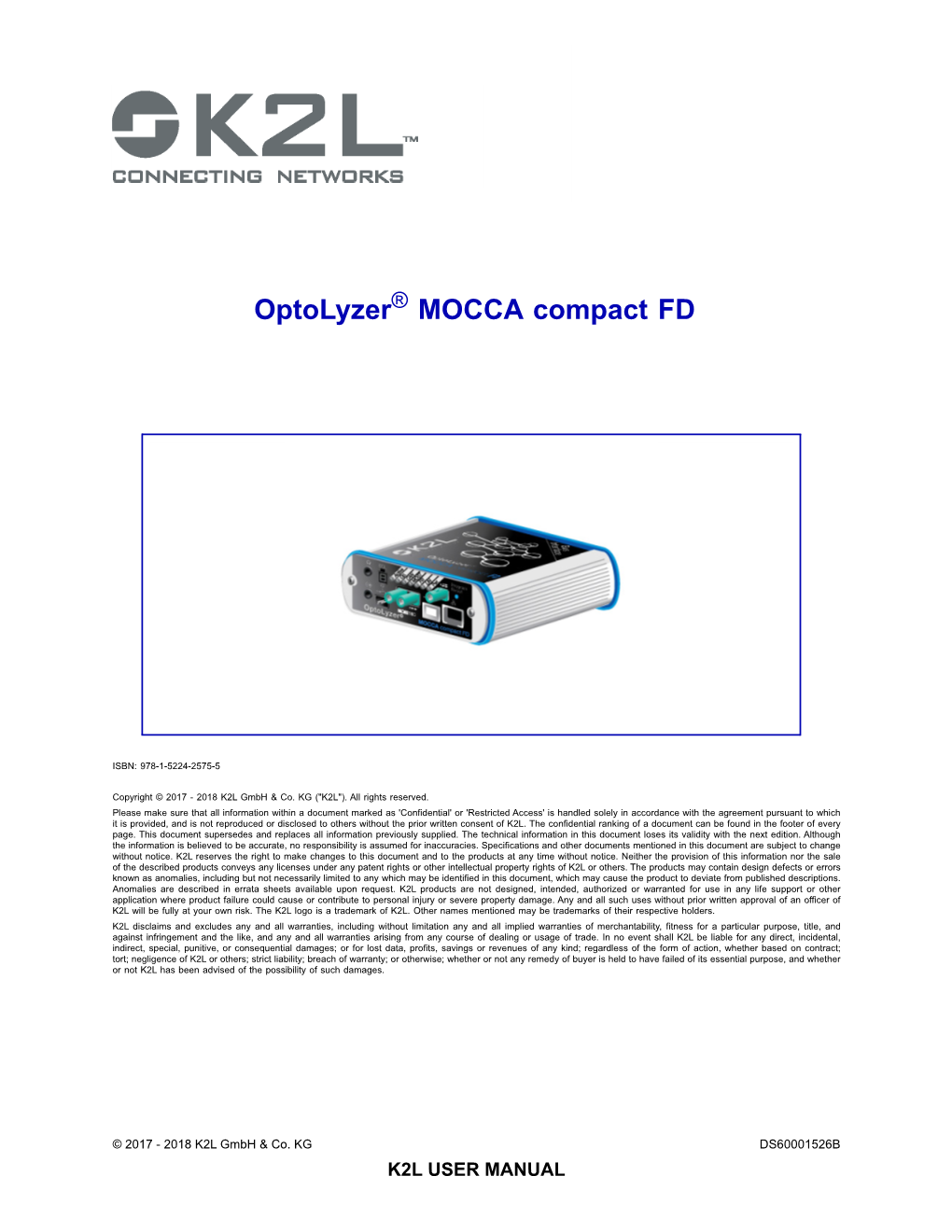 Optolyzer® MOCCA Compact FD User's Guide