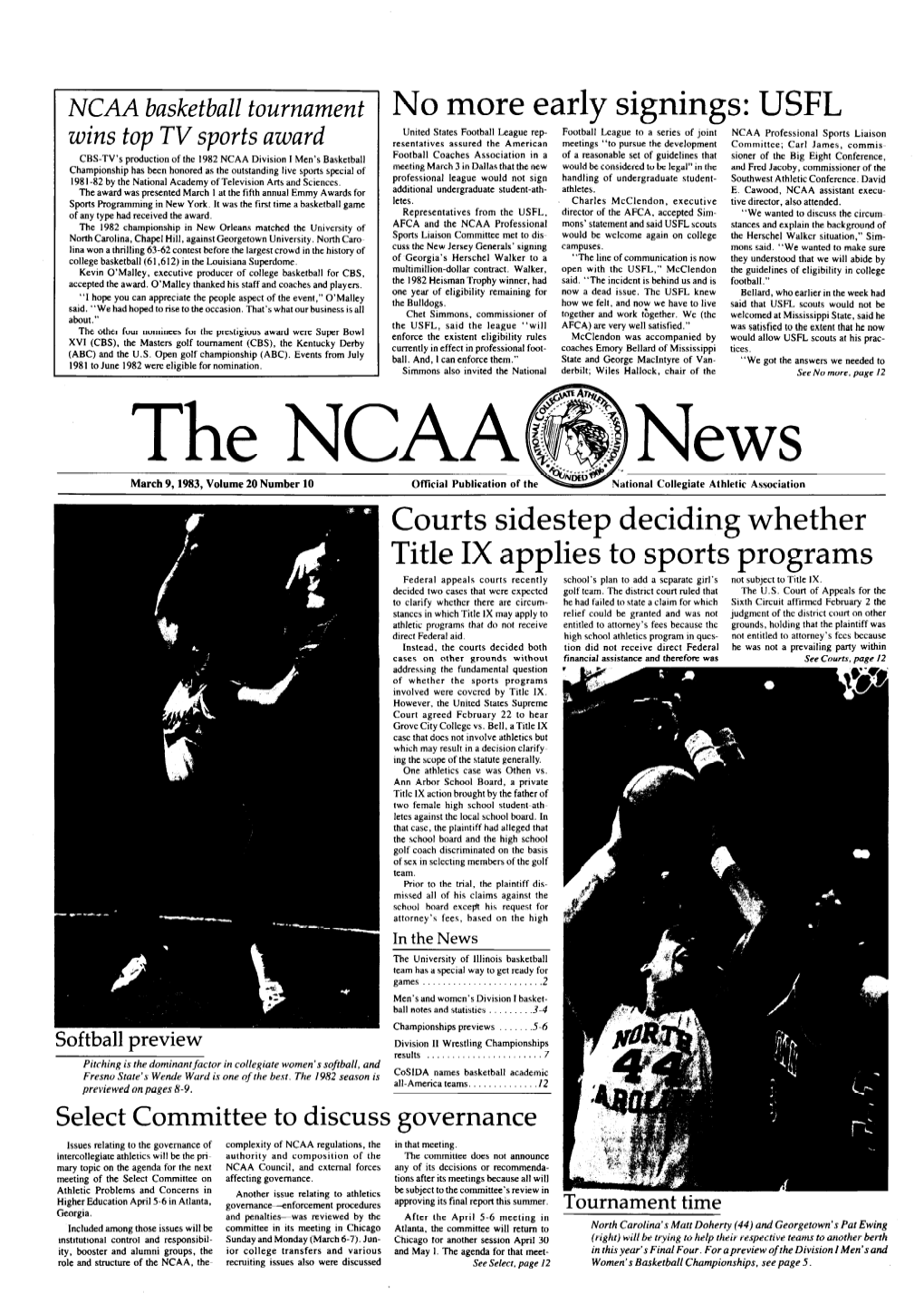 THE NCAA NEWS/March 9,1983 3 Basketball Notes Home Team Has No Advantage in Play-Offs