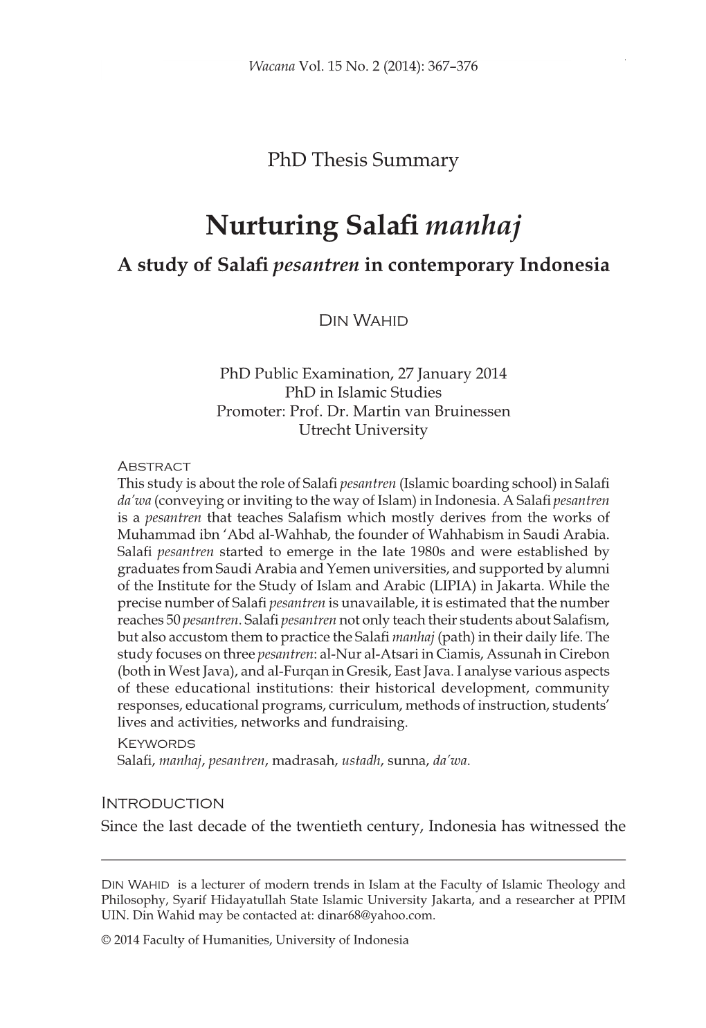 Nurturing Salafi Manhaj