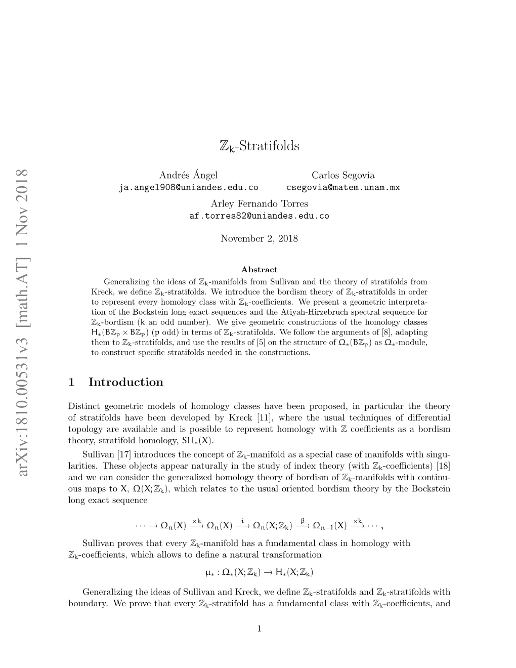 Zk-Stratifolds