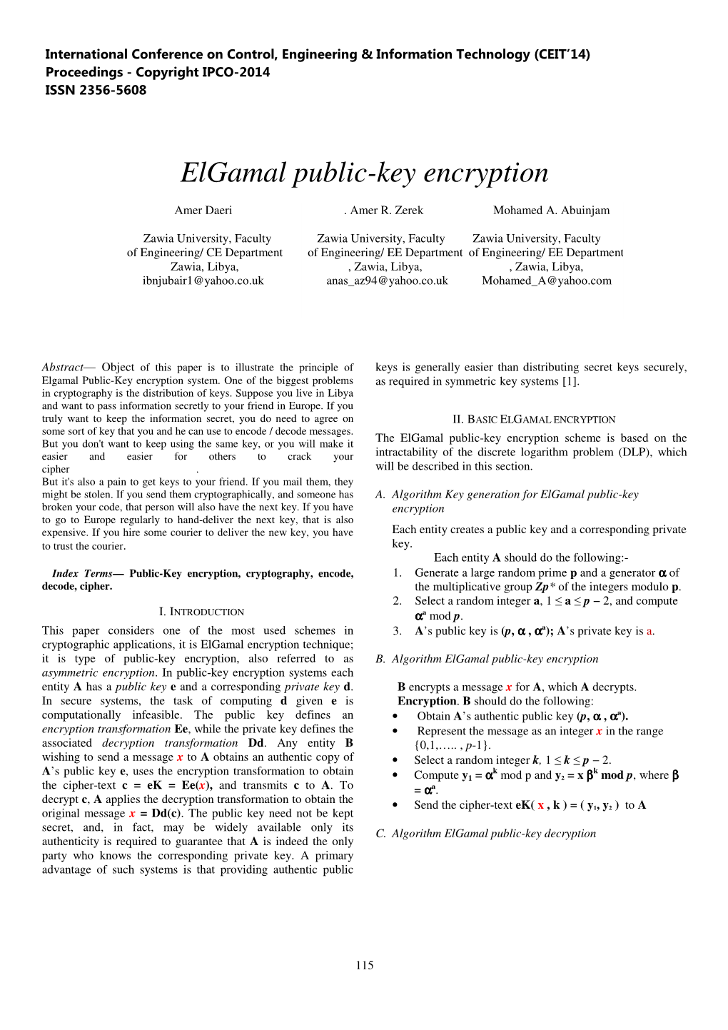 Elgamal Public-Key Encryption Amer Daeri