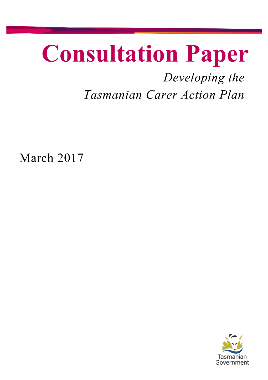 Tasmanian Carer Action Plan