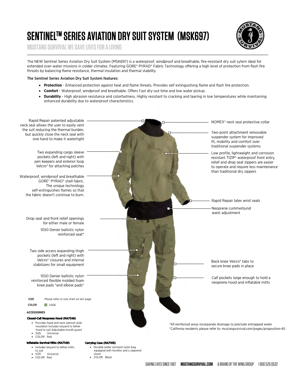 Sentineltm Series Aviation Dry Suit System (Msk697) Mustang Survival We Save Lives for a Living