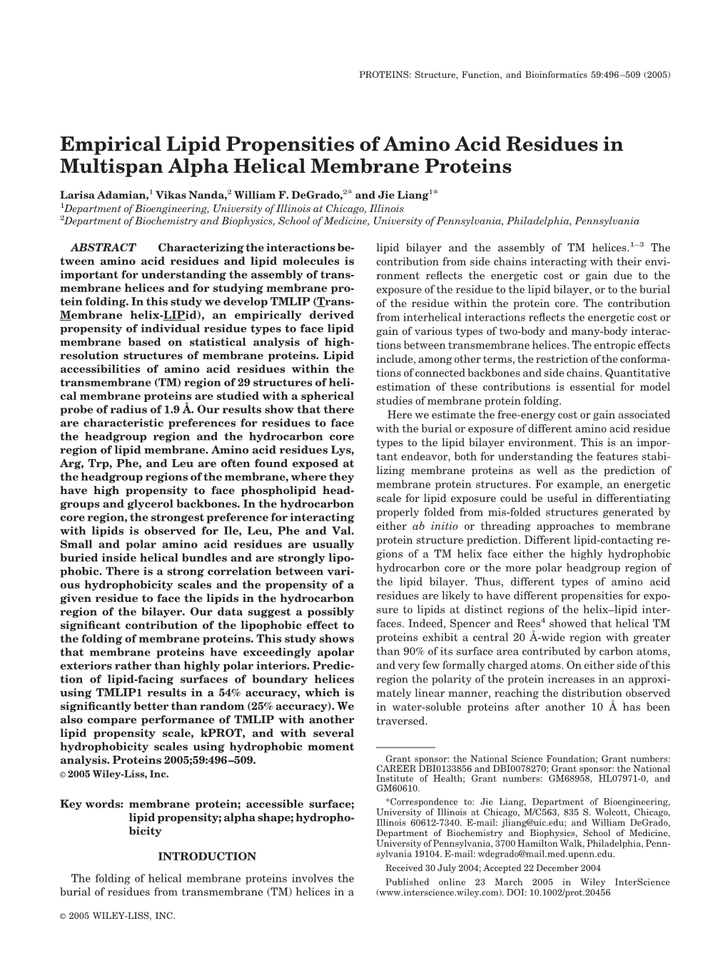 Empirical Lipid Propensities of Amino Acid Residues in Multispan Alpha Helical Membrane Proteins