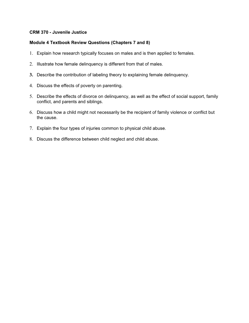 Module 4 Textbook Review Questions (Chapters 7 and 8)