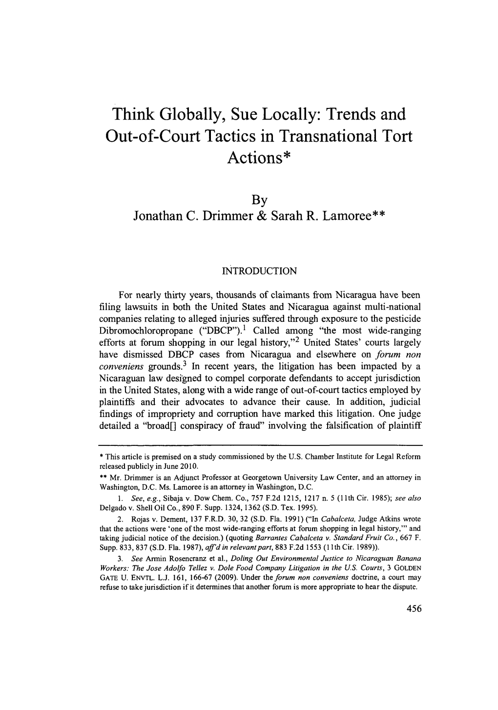 Trends and Out-Of-Court Tactics in Transitional Tort Actions