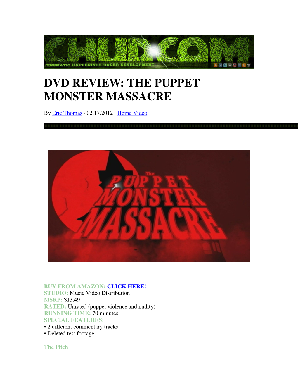 Dvd Review: the Puppet Monster Massacre
