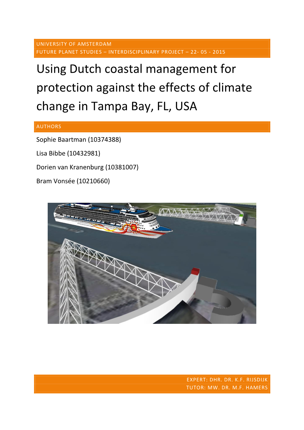 Using Dutch Coastal Management for Protection Against the Effects of Climate Change in Tampa Bay, FL, USA