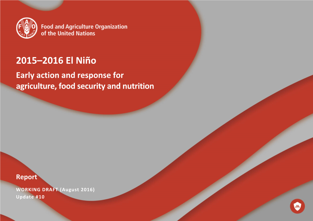 2015–2016 El Niño Early Action and Response for Agriculture, Food Security and Nutrition