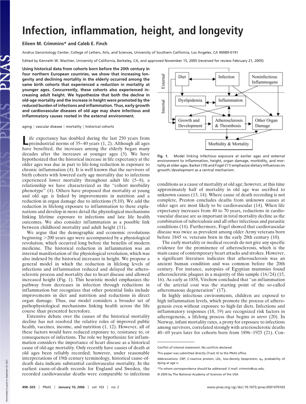 Infection, Inflammation, Height, and Longevity