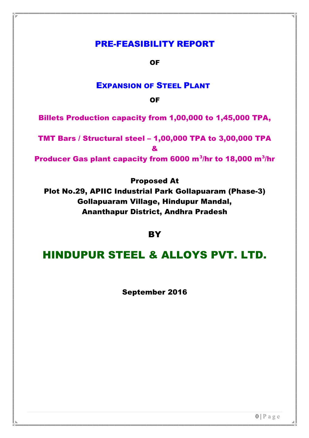 Hindupur Steel & Alloys Pvt. Ltd