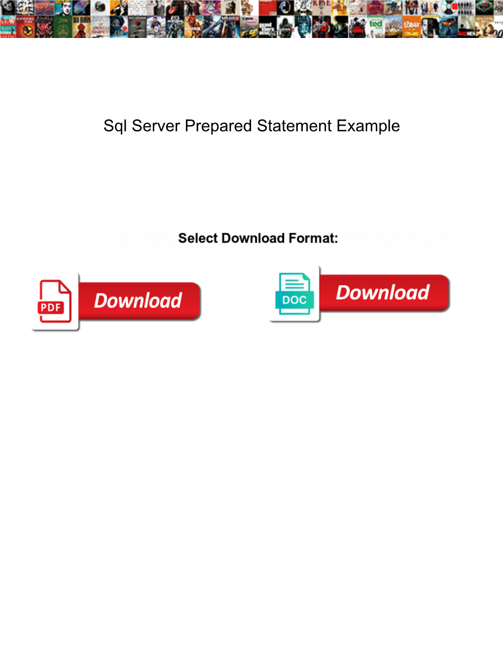 Sql Server Prepared Statement Example