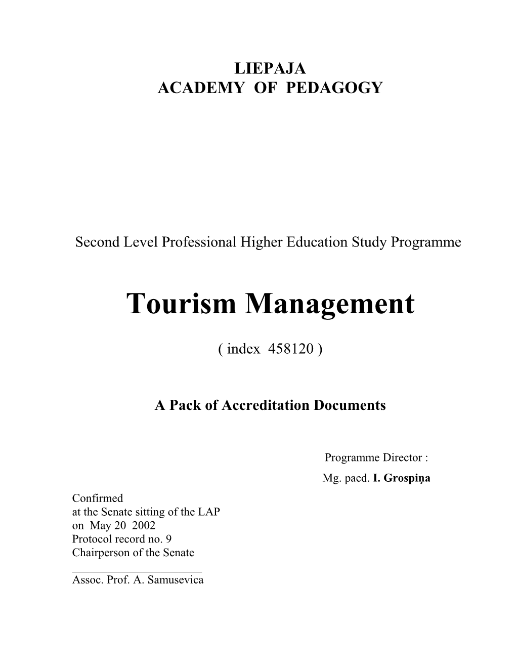 Second Level Professional Higher Education Study Programme