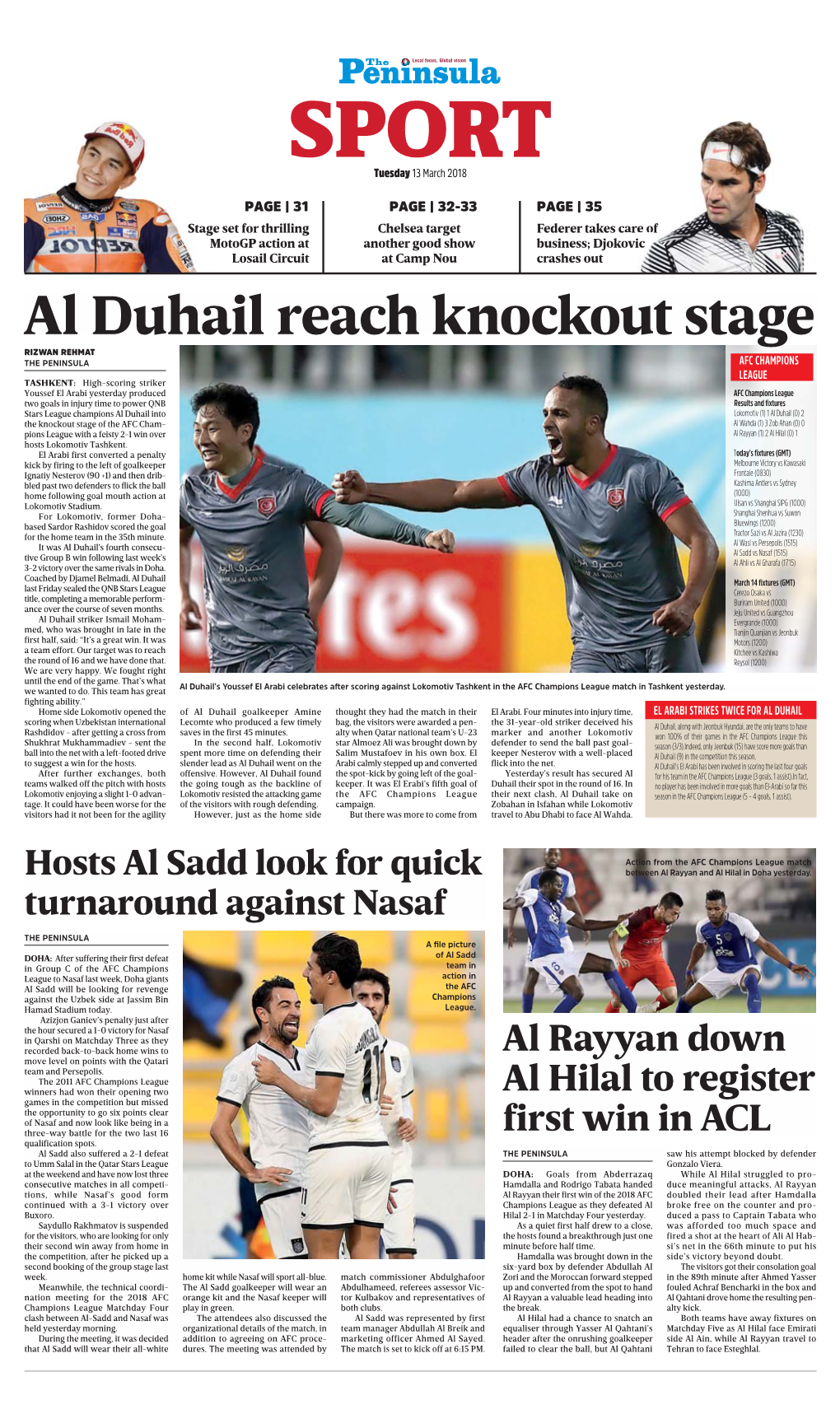 Al Duhail Reach Knockout Stage