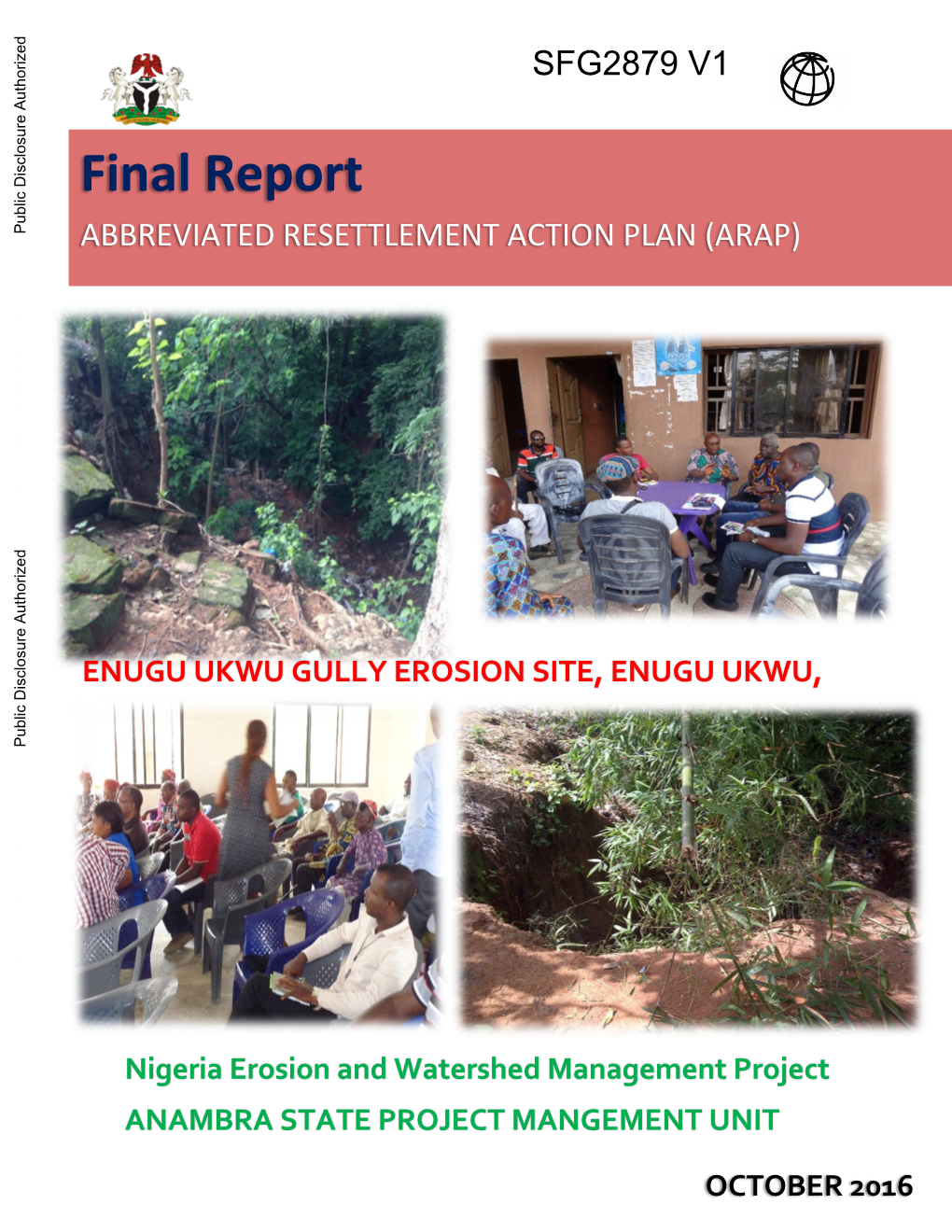 Nigeria Erosion and Watershed Management Project ANAMBRA STATE PROJECT MANGEMENT UNIT