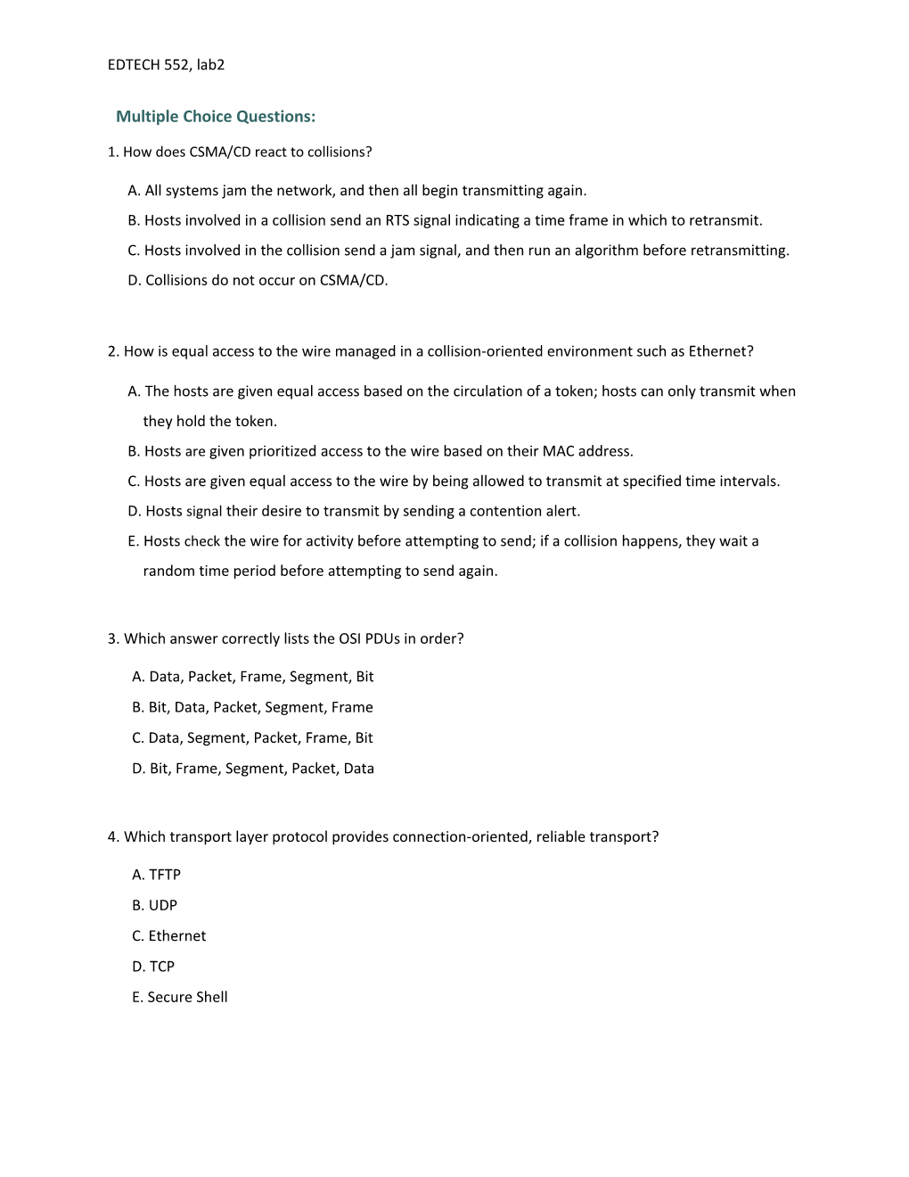 Multiple Choice Questions s12