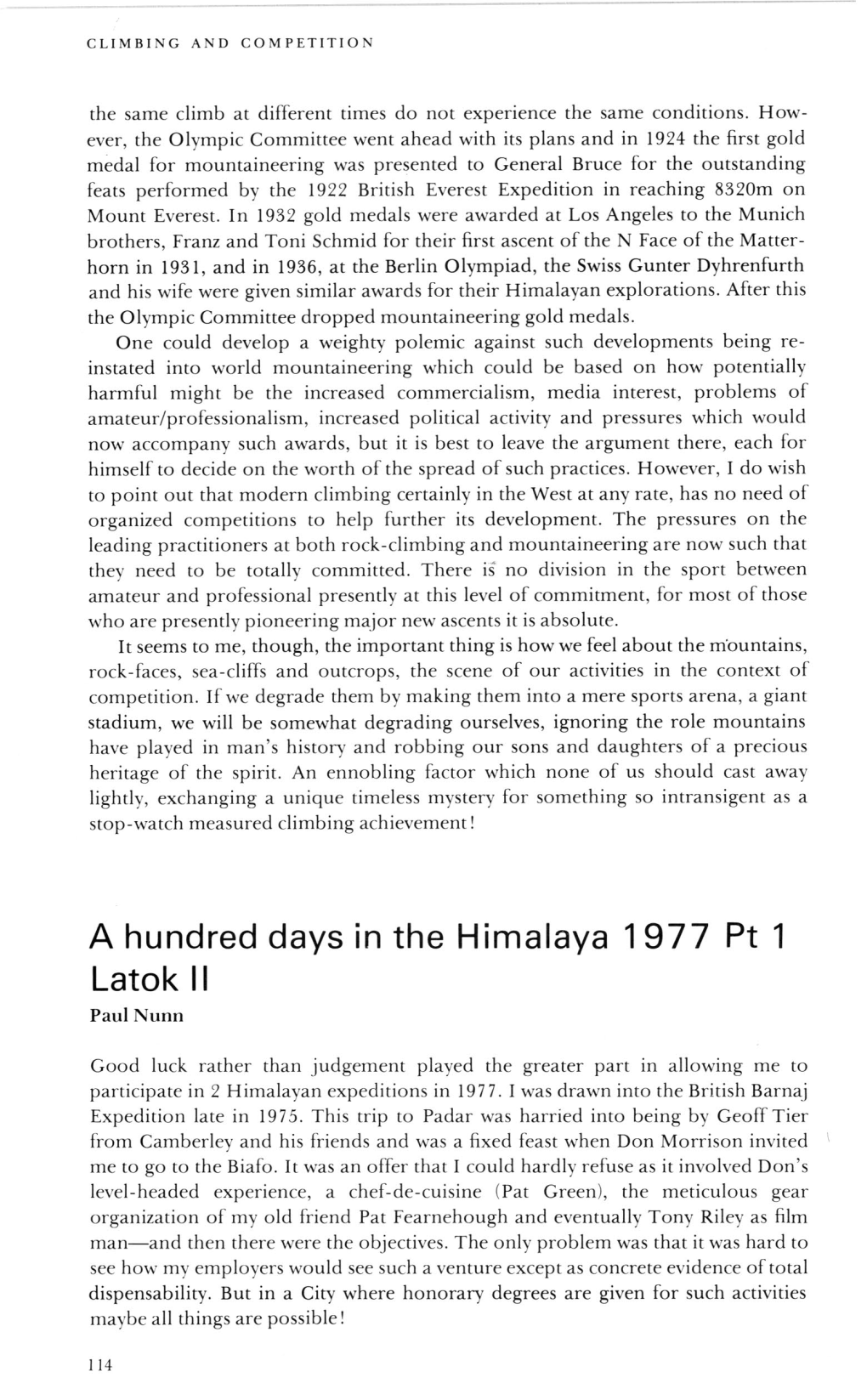 A Hundred Days in the Himalaya 1977 Pt I Latok II Paul
