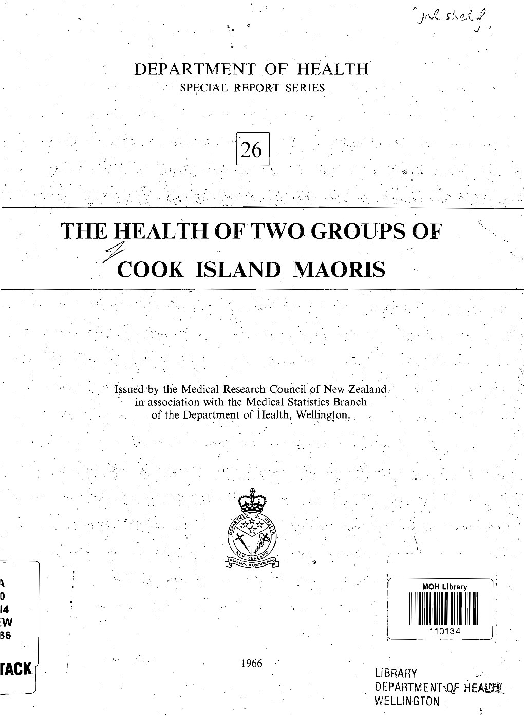 The Health of Two· Groups of .~Ook Island Maoris