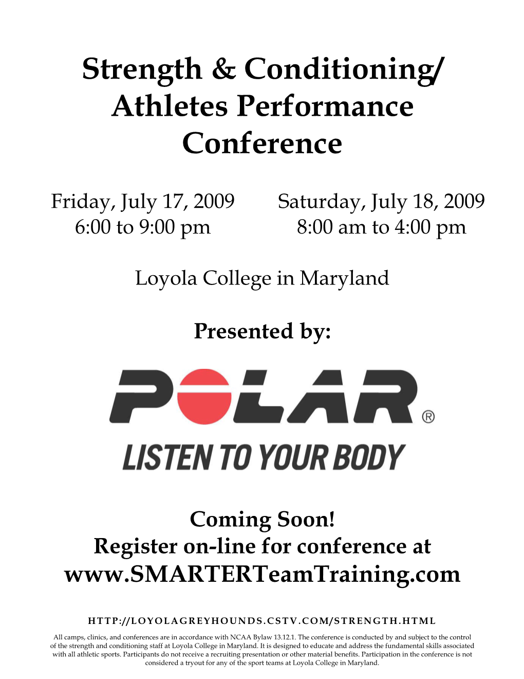 Strength & Conditioning/ Athletes Performance Conference