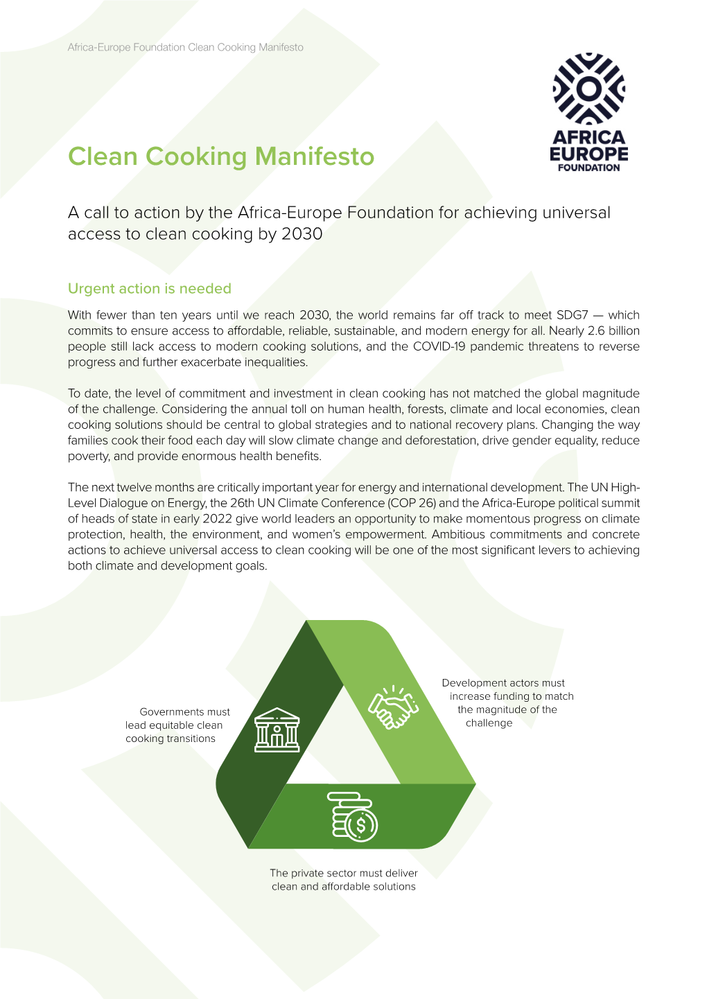 Clean Cooking Manifesto