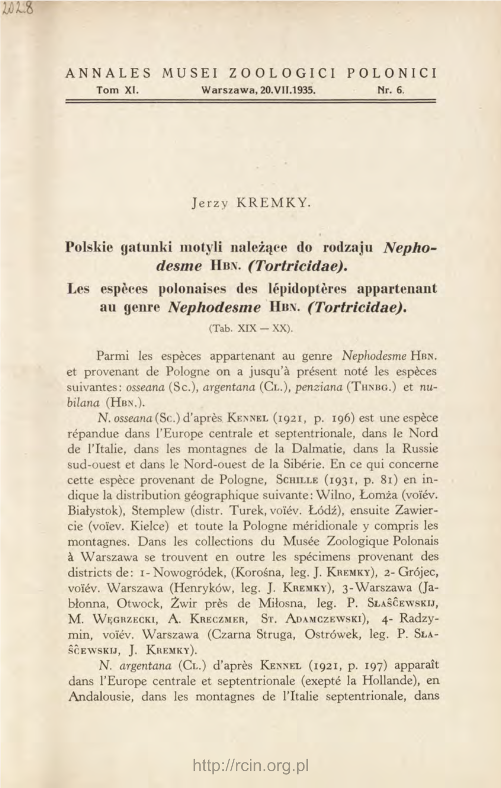 Les Espčces Polonaises Des Lépidoptčres Appartenant Au