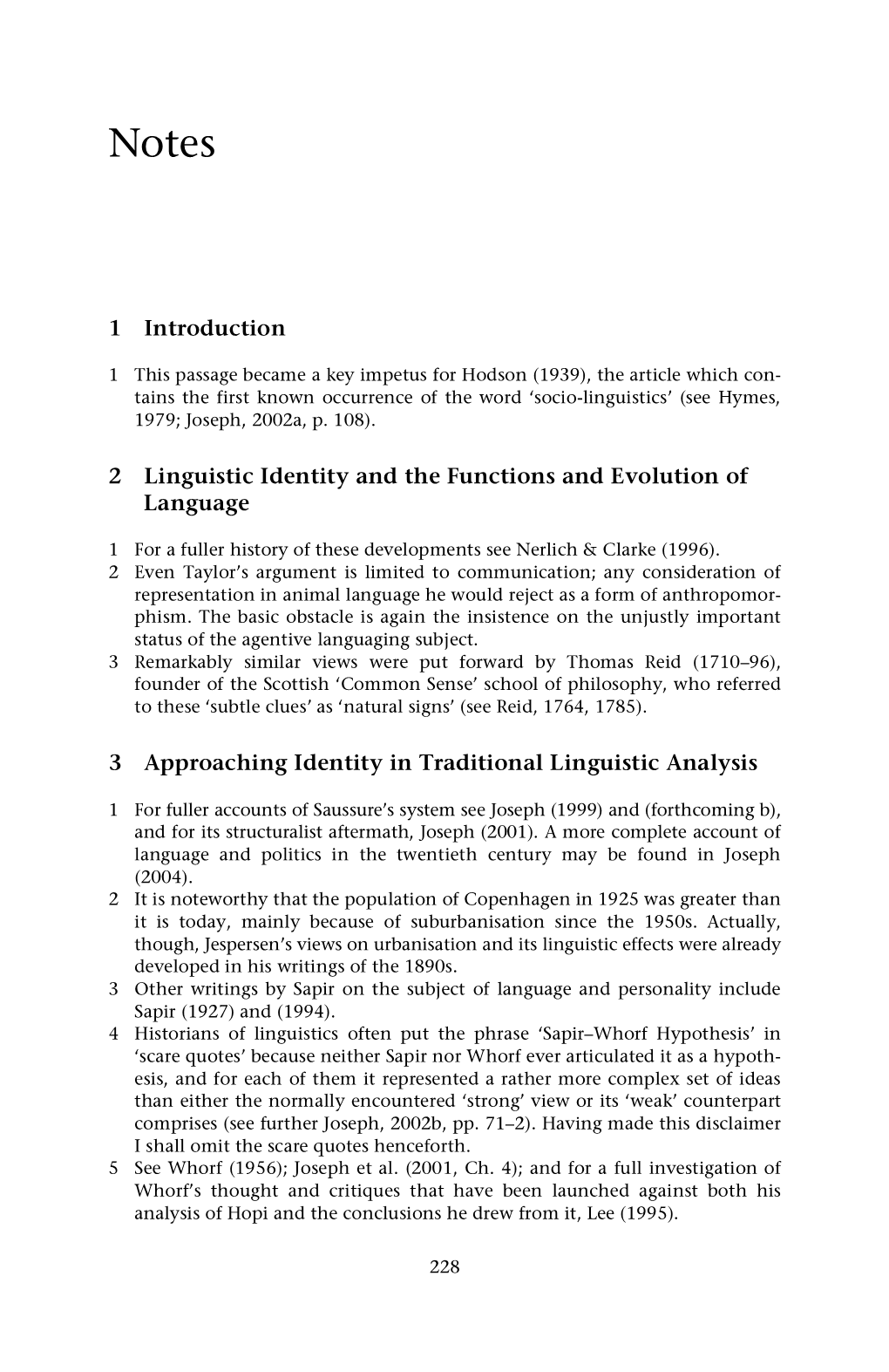 1 Introduction 2 Linguistic Identity and the Functions and Evolution Of