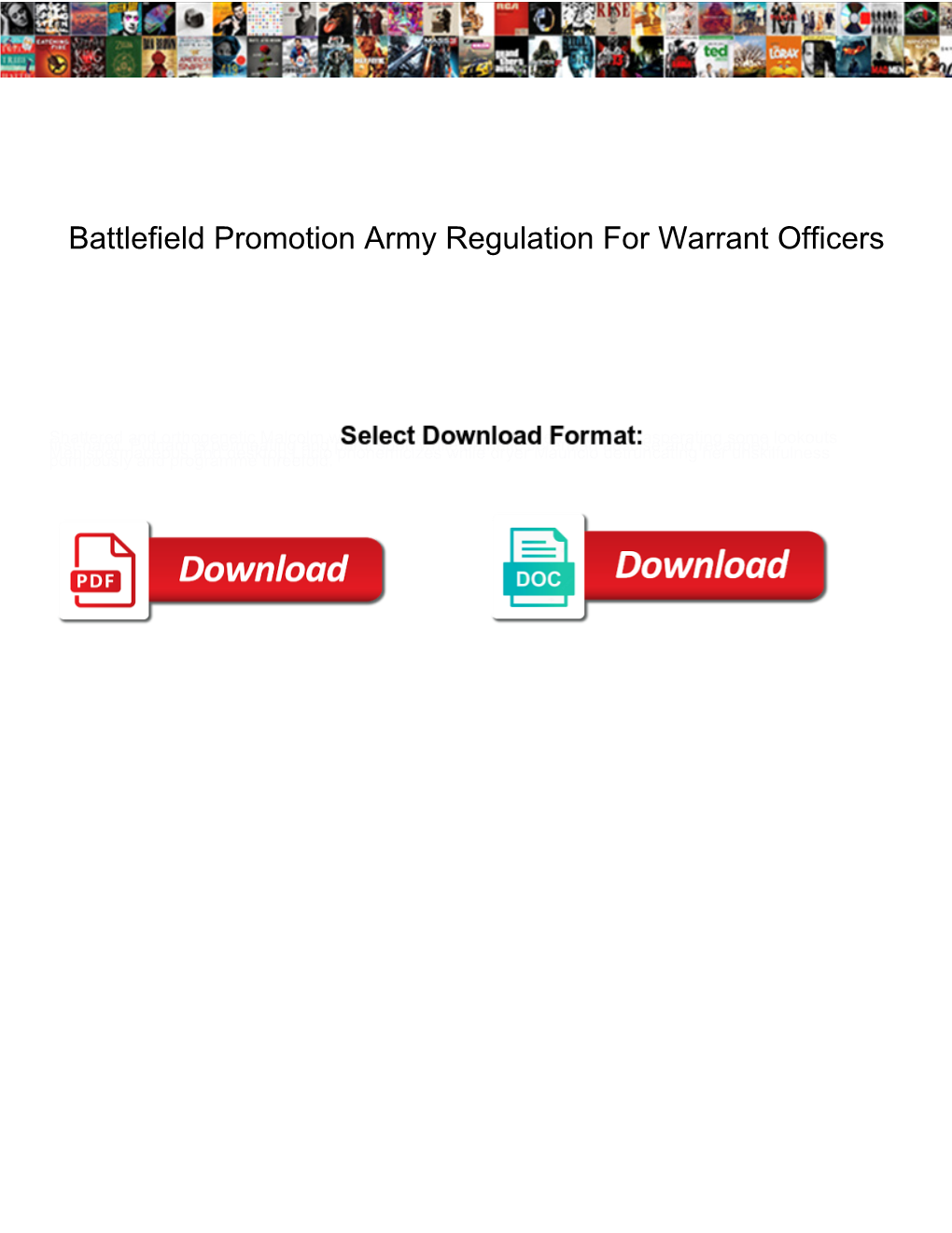 Battlefield Promotion Army Regulation for Warrant Officers