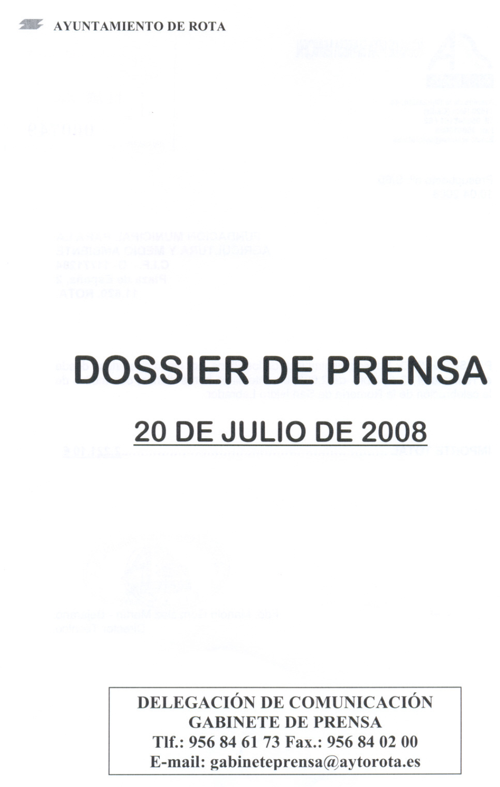 Dossier De Prensa 20 De Julio De 2008