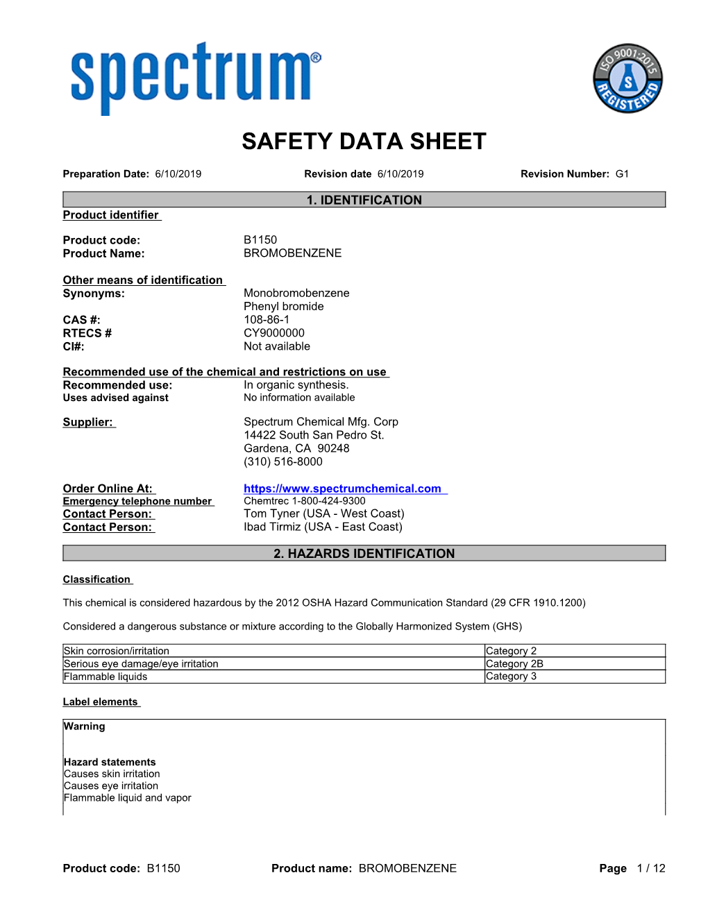 Safety Data Sheet