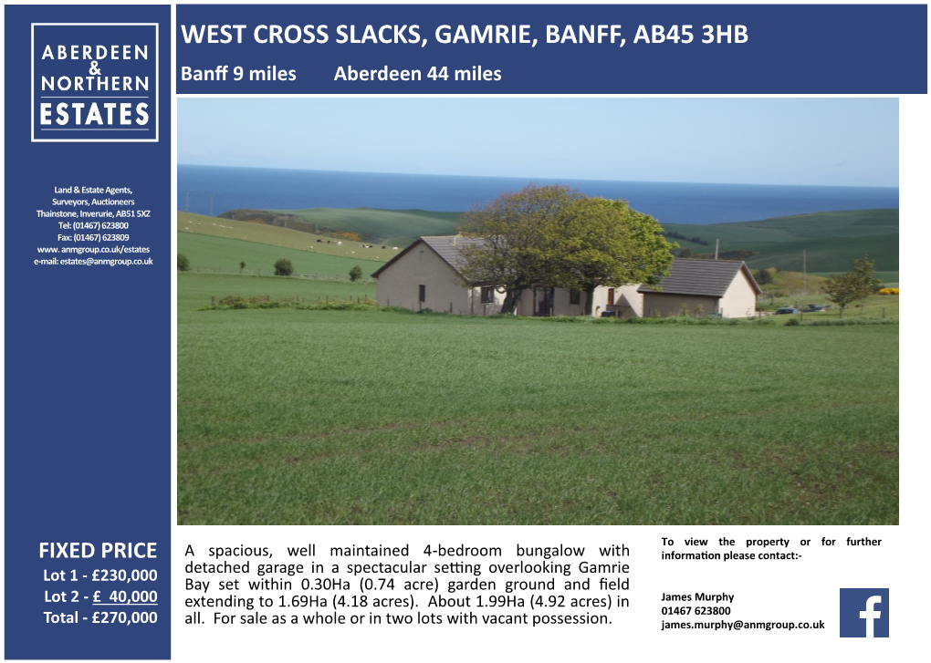 West Cross Slacks, Gamrie, Banff, Ab45 3Hb