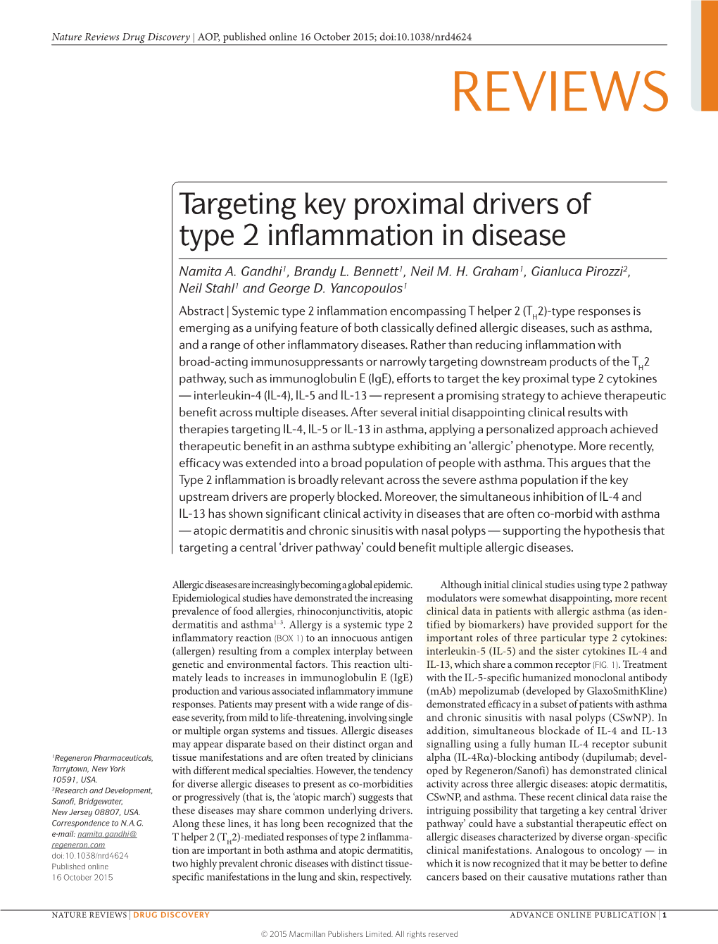 Targeting Key Proximal Drivers of Type 2 Inflammation in Disease