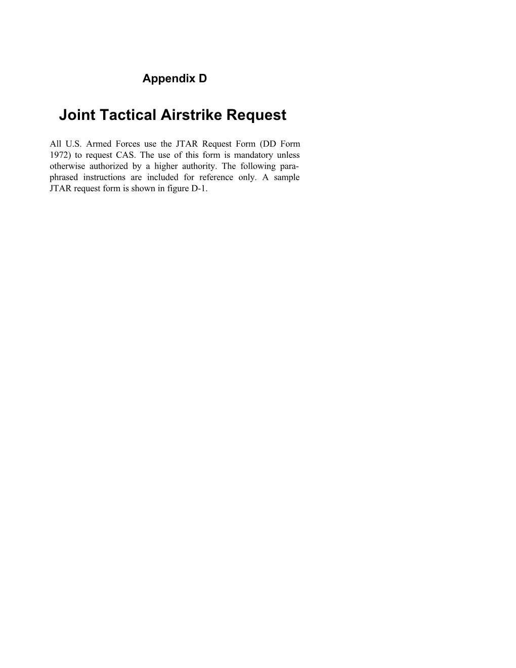 Joint Tactical Airstrike Request