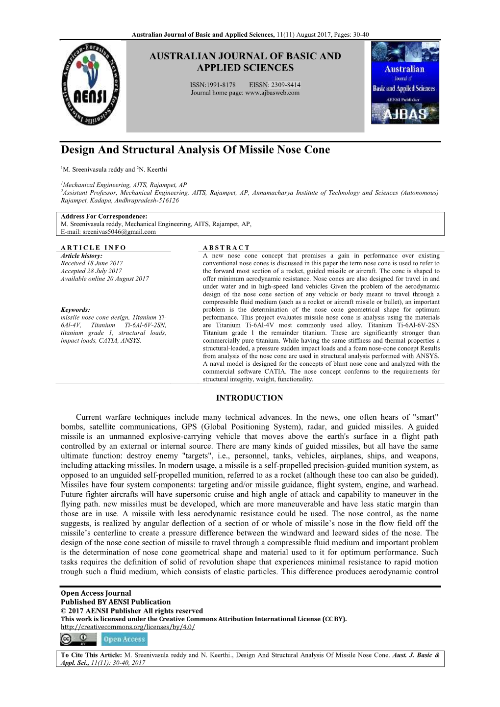 Design and Structural Analysis of Missile Nose Cone