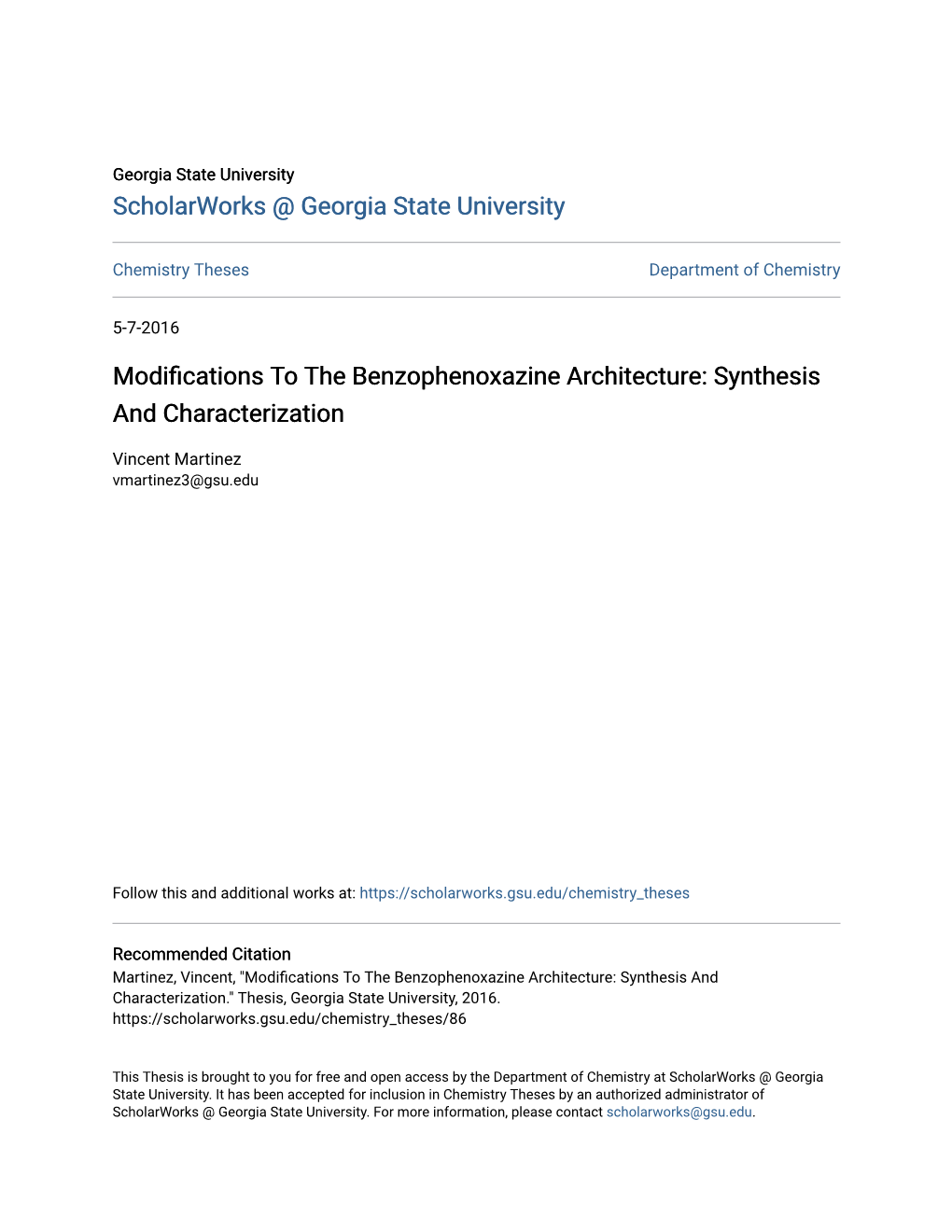 Synthesis and Characterization