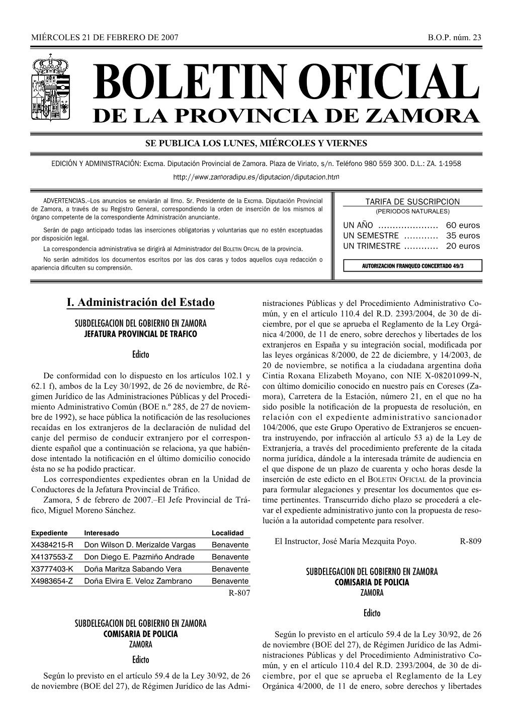 Boletin Oficial De La Provincia De Zamora