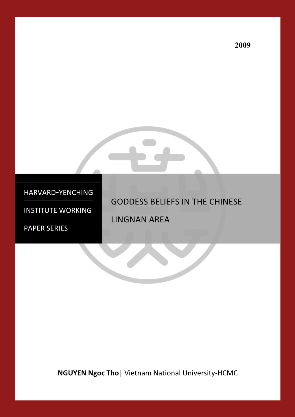 Goddess Beliefs in Chinese Lingnan Area