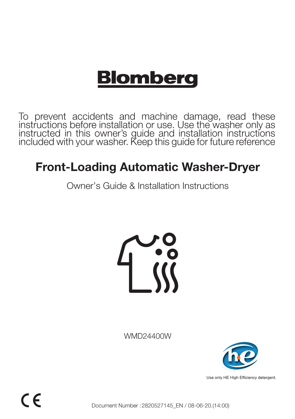 Front-Loading Automatic Washer-Dryer Owner’S Guide & Installation Instructions